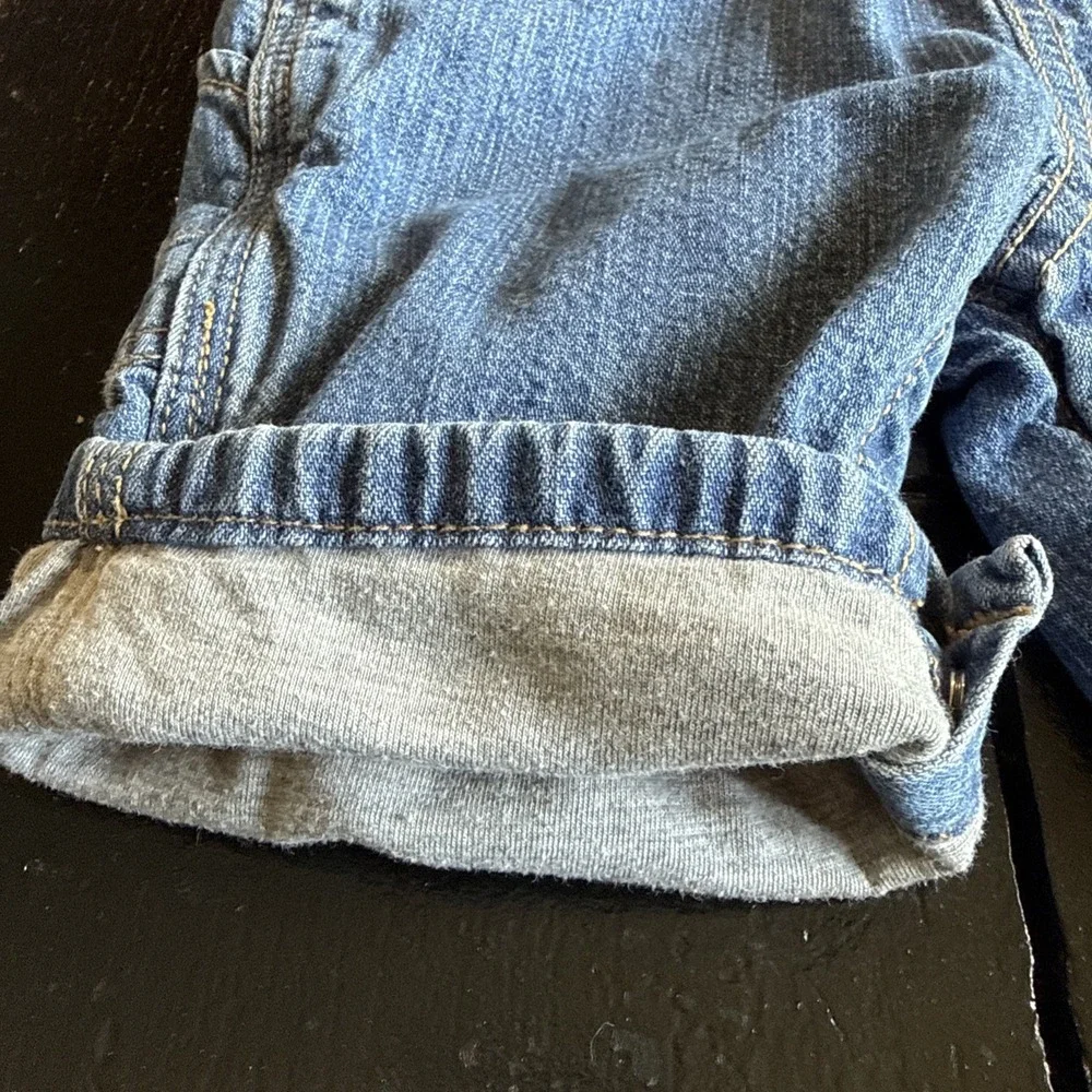 VTG Baby Gap Carpenter Lined Bibs Overalls Denim Jeans 3-6mo Y2K Logo 12/05 Bear
